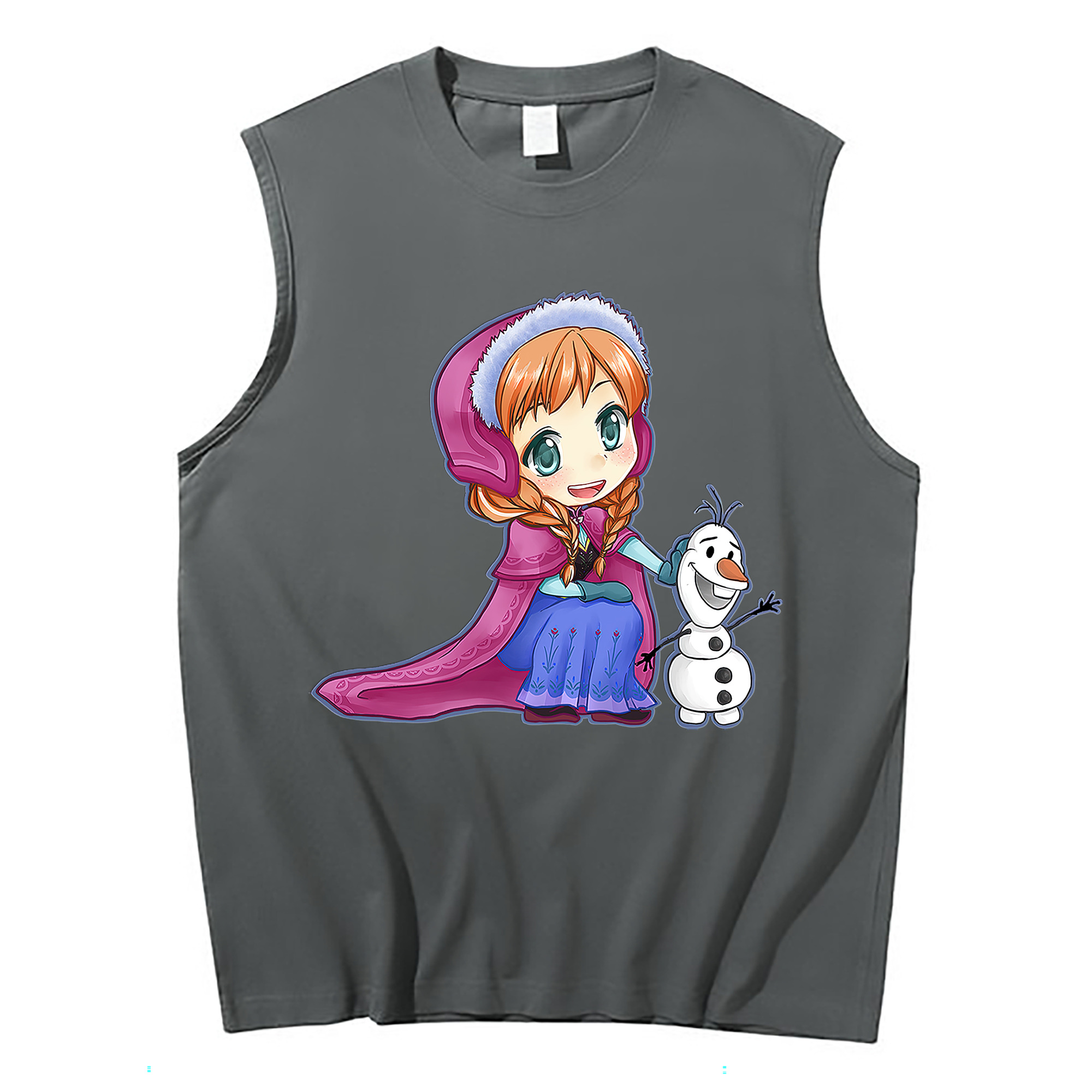 （画像用） アナと雪の女王 アンナ エルサ Frozen Anna Elsa コットン100％タンクトップ（フロントプリント）